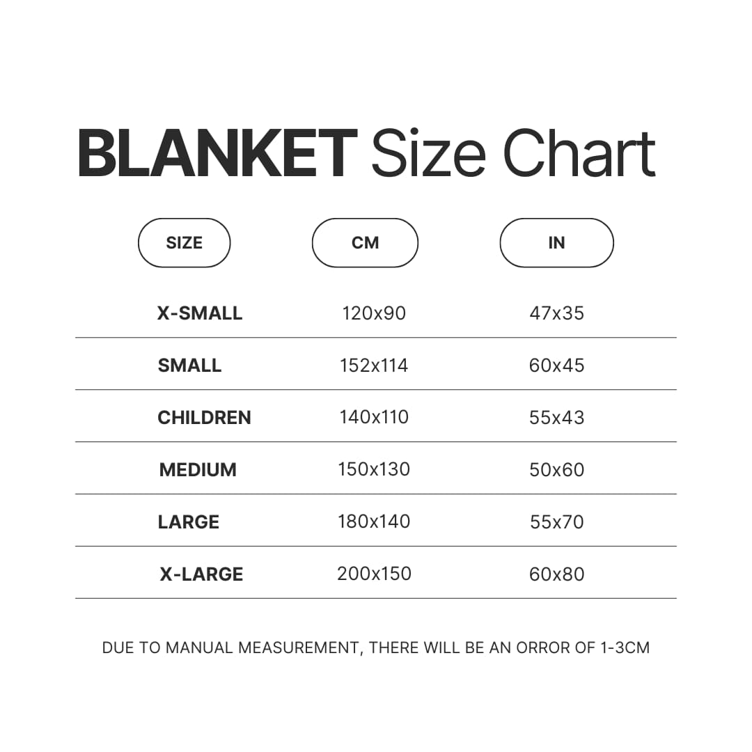 Blanket Size Chart - Beach Bunny Shop